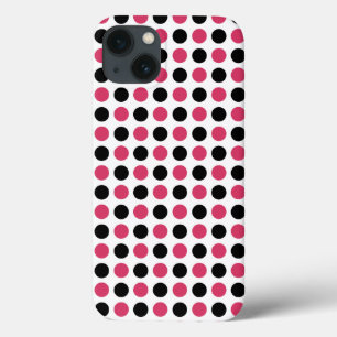 Rosa och svart Polka Dot Mönster Fodral-Mate iPhon