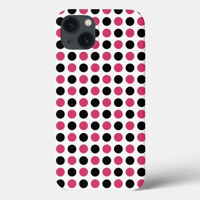 Rosa och svart Polka Dot Mönster Fodral-Mate iPhon (Baksida)