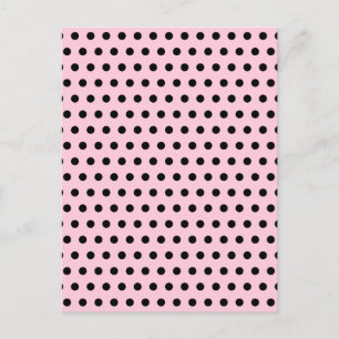 rosa och svart Polka Dot Mönster. Fy. Vykort