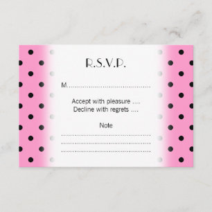 Rosa och svart Polka Dot Mönster. OSA Kort