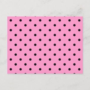 rosa och svart Polka Dot Mönster. Vykort