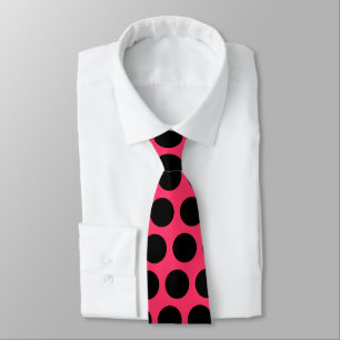Rosa och svart Polka Dot Tie Slips