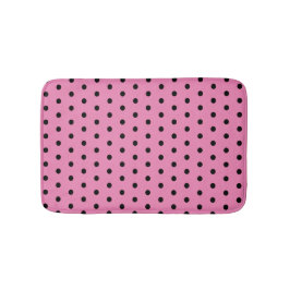 Rosa och svart Polka dots Badrumsmatta