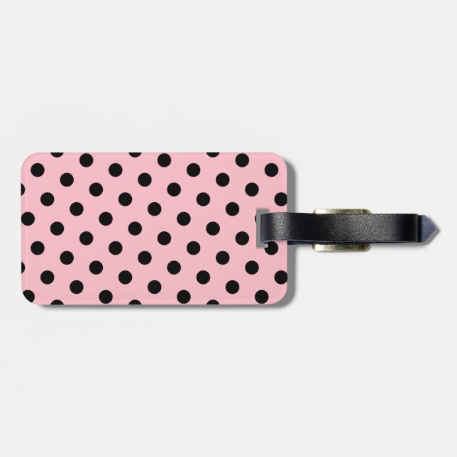 Rosa och svart Polka dots Bagagebricka (Baksida Vågrät)