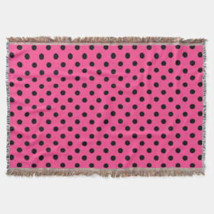 Rosa och svart Polka dots Filt