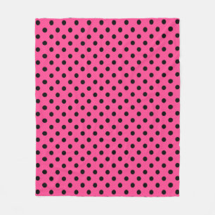 Rosa och svart Polka dots Fleecefilt