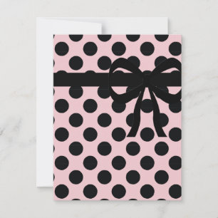 Rosa och svart - Polka dots Inbjudningar