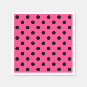 Rosa och svart Polka dots Pappersservett