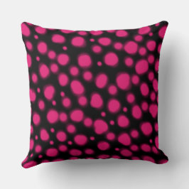 rosa och svart punkt för dalmatiska prickar kudde