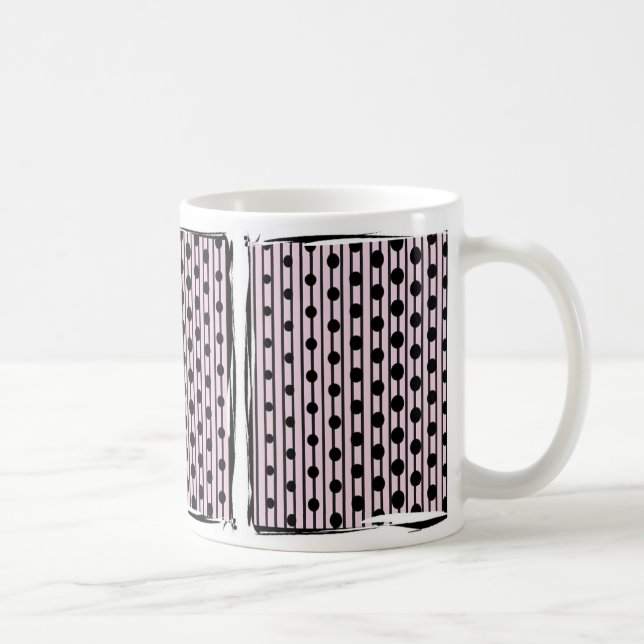 Rosa och svart punkter Modern Mönster Kaffemugg (Höger)