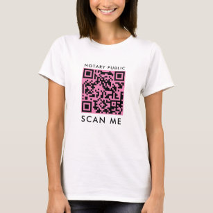 Rosa och svart QR-kod för notarius publicus T Shirt