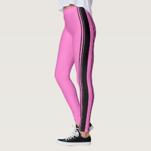 Rosa och svart Rand Leggings