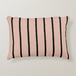 Rosa och svart Rand Prydnadskudde