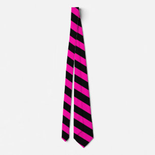 Rosa och svart randig nackeTie Slips