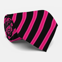 Rosa och svart randigt slips