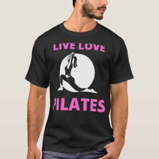 Rosa och svart Roligtar för Live Kärlek Pilates  Ä T Shirt