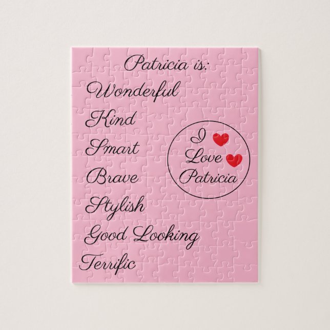 Rosa och svart romantisk pussel (Vertikal)