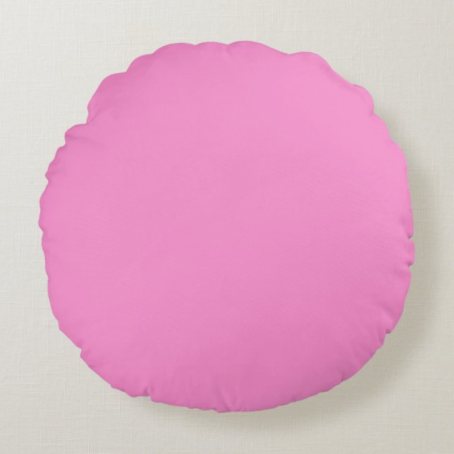 Rosa och svart runda fyllning rund kudde (Framsidan)