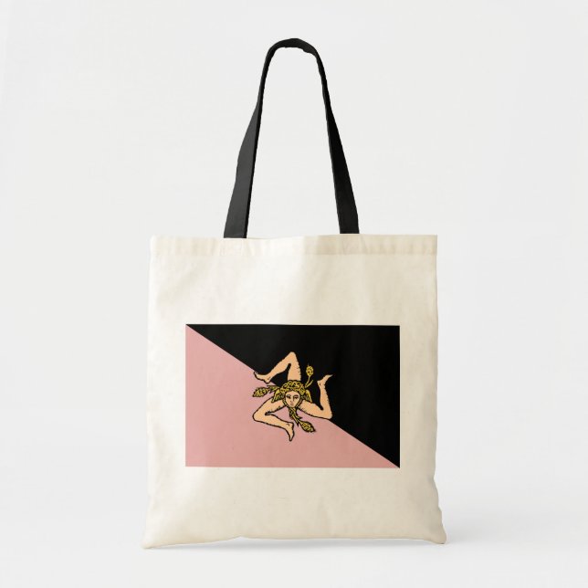 (Rosa och svart) Sicily, italienflagga Tygkasse (Framsidan)