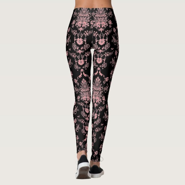 Rosa och svart skada leggings (Baksida)