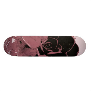 Rosa och svart Skateboard för ropopkonst