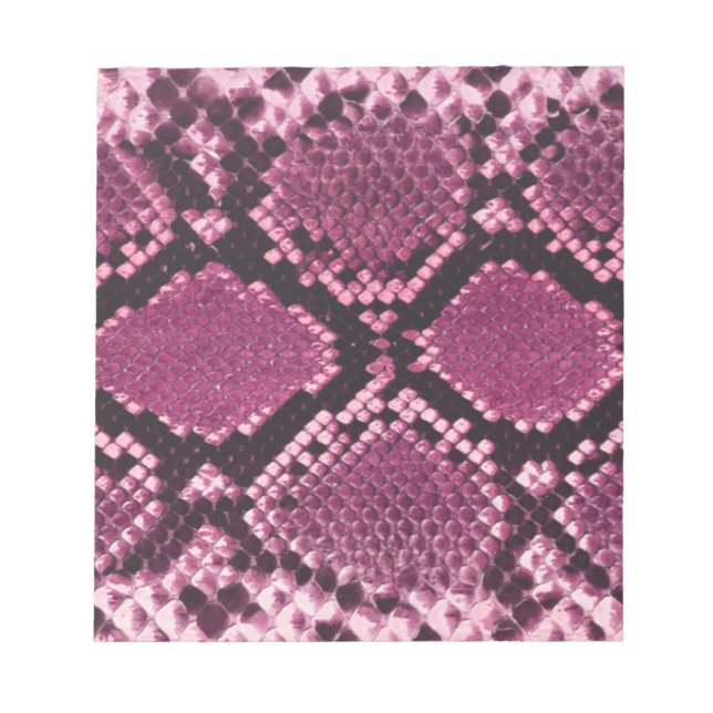 Rosa och svart Snakeskin Mönster Anteckningsblock (Framsida)