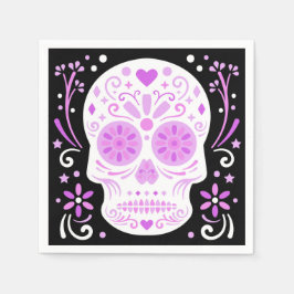 Rosa och svart sockerskal pappersservett