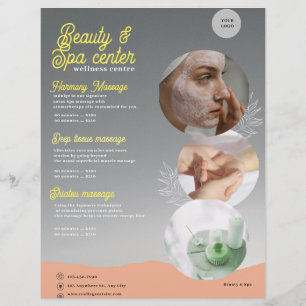 Rosa och Svart Spa Lugnande Skönhet & Spa Flyer