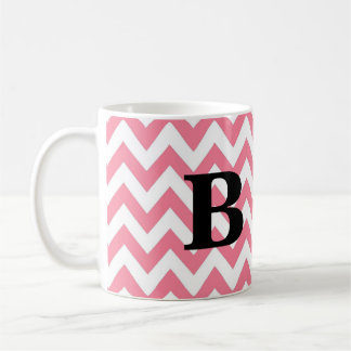 Rosa och svart sparreMonogrammugg Kaffemugg