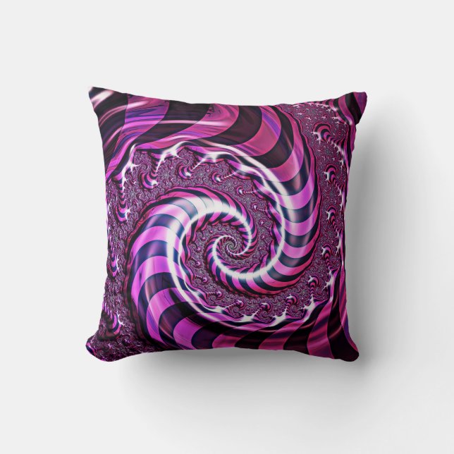 Rosa och svart Spiral Illusion Cushion Kudde (Framsida)
