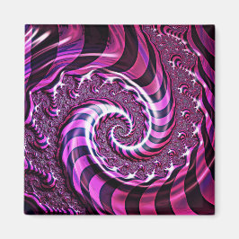 Rosa och svart Spiral Illusion Magnet
