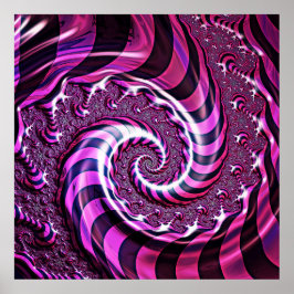 Rosa och svart Spiral Illusion Poster