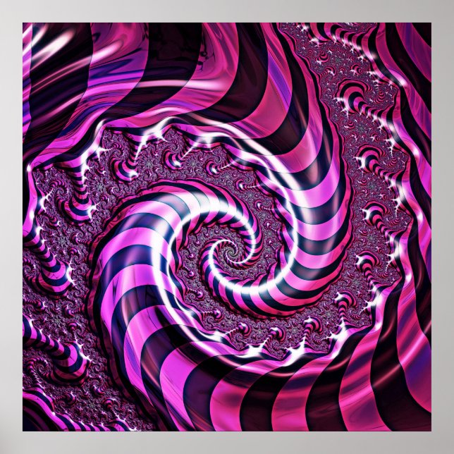 Rosa och svart Spiral Illusion Poster (Framsidan)