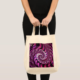 Rosa och svart Spiral Illusion Tote Bag Tygkasse