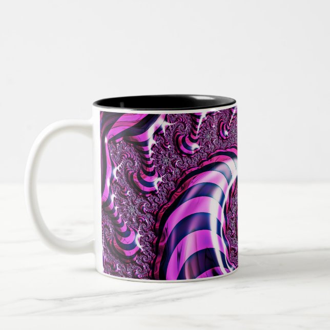 Rosa och svart Spiral-illusionen två Tone Mugg (Vänster)