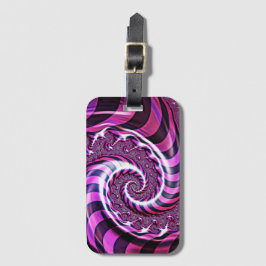Rosa och svart Spiral-synusionslastsetikett Bagagebricka