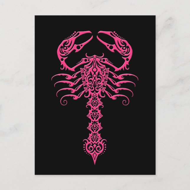 rosa och svart stamskorpion vykort (Framsida)