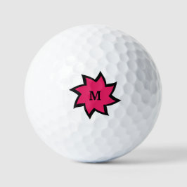 Rosa och svart Starburst Golf Bollar