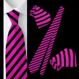 Rosa och svart stripe Abstrakt Mönster Neck Tie Slips