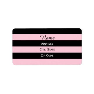 Rosa och svart stripe adressetikett