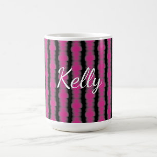 Rosa och svart tie dye magisk mugg