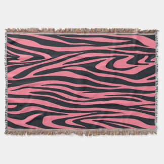 Rosa och svart utskrift av Zebra-djur Filt