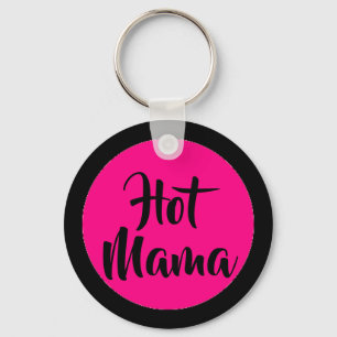 Rosa och svart varma mammor nyckelring