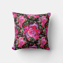 Rosa och svart vattenfärgsfuchsia-blommor