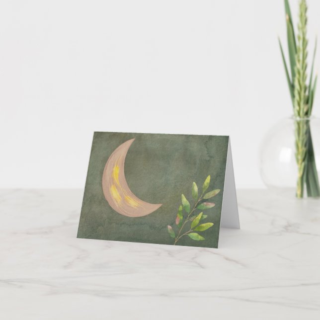 Rosa och svart vattenfärgskort för selleri-anteckn anteckningskort (Framsida)