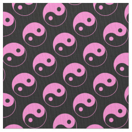Rosa och svart Yin Yang Mönster Fabric Tyg