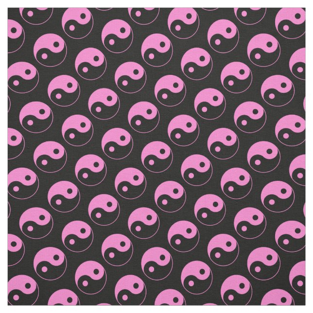 Rosa och svart Yin Yang Mönster Fabric Tyg (Provkarta)