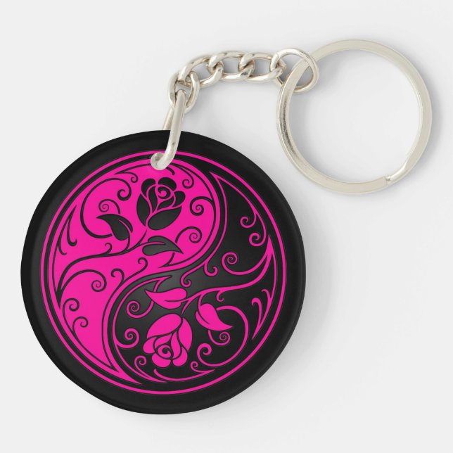 Rosa och svart Yin Yang ro (Baksidan)