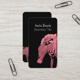 Rosa och svart Zebra-Affärskortet Visitkort