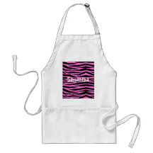 Rosa och svart Zebra ränder Apron